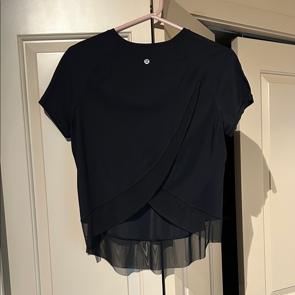 lululemon athletica Black Short Sleeve Top with Mesh Detail